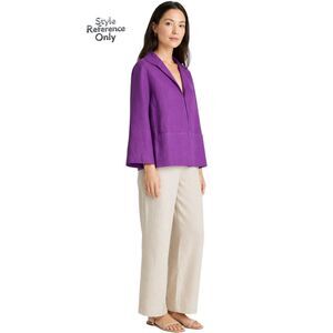 Lafayette 148 Purple Cotton Linen Blazer Size 16 NWT Textured Lightweight